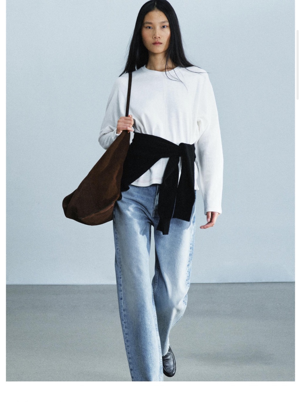 NWT Zara Contrast Stitch Long Sleeve